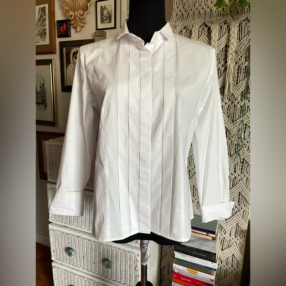 5 for $25 Talbots poplin cotton white shirt